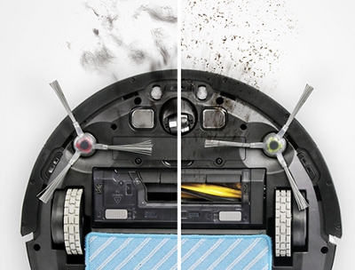 ディボットロボット掃除機は回転ブラシを外したり付けたりして掃除できる